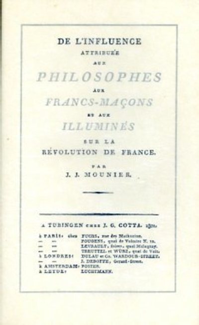 [9782865540396] Influence attribuee aux philosophes, aux francs-macons et aux illuminés sur la revolution francaise