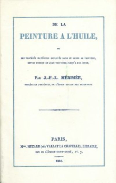 [9782865540525] De la peinture a l'huile